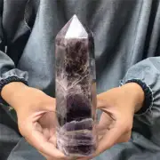 2LB Natural Dreamy amethyst Obelisk Quartz Crystal Point Tower Healing