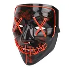 (red)Halloween Scary LED Light Up Glow Mask Costume For Party Prop Show FTD