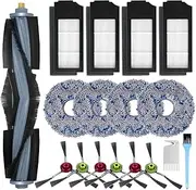 [GYLBF] Accessories Kit for Ecovacs Deebot X1 Omni, Replacement Parts for Ecovacs Deebot X1 Turbo Vacuum Cleaner, 1 Main Brush, 4 HEPA Filters, 6 Sidebrushes, 4 Mop Pads