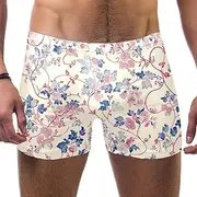 [FNETJXF] Mens Swim Briefs, Men's Swimwear, Pastorable Flower White Floral Vintage