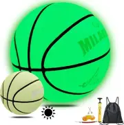 Basketball Glow in the Dark Light Green Leather Size 7 w/ Accessories Youth Gift
