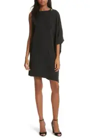 TED BAKER London Black Side Drape Pearl Rose Gold Detail Aubreey Dress 0TB = 0/2