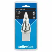 Sutton Tools 13-STEP HSS DRILL BIT 5-35mm Flat Shank, Spiral Flute *Aust Brand