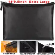 2000℉ Large Fireproof Document Bag 14x9.5'' Upgrade Fire Proof money Pouch