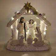 Nativity Set w/ LED String Lights Christmas Decorations Indoor Beautiful & Simp