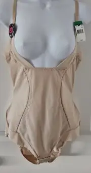 NWT Maidenform Open Bust Body Shaper Size L Style 5004J Wear Your own Bra Beige
