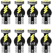 T10 LED lights for Car Bulb 4014SMD 9W White Extremely Bright Error Free Xenon LED Light Wedge Light Bulb 6000k IP65 Waterproof LED Replacement Bulbs Pack of 8