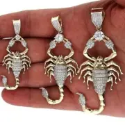 10K Yellow Gold Simulated Diamond Pave Scorpio Charm Pendant 2"-3"