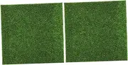 2Pcs Lifelike Artificial Grass Mat PVC Turf for Miniature Garden Decoration for DIY Fairy Garden and Micro Landscape Projects