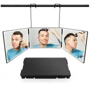 Adjustable 3 Way Bathrorom Mirror 360 Trifold Mirror with LED Light for Women Men