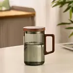 玻璃杯耐高溫家用水杯 手工木把創意款茶杯泡綠茶高顏值杯子