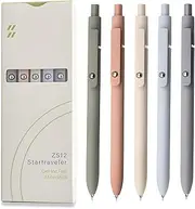 UIXJODO Gel Pens, 5 Pcs 0.5mm Black Ink Pens Fine Point Smooth Writing Pens, High-End Series Pens for Journaling Note Taking, Cute Office School Supplies Gifts for Women Men (Morandi)