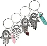 [SAFIGLE] Hand of Pendant Keychains Evil Eye Car Decoration Keyring Accessories 4 Pack
