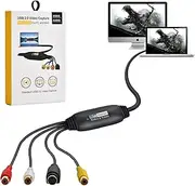 VHS to Digital Converter,Video Capture Card USB 2.0 Audio Video Capture Card Device Old VHS Mini DV Hi8 VCR to Digital Converter for Mac, PC Support Windows 2000/10 / 8/7 / Vista/XP/Android