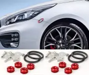8 Pcs Red Quick Release Fasteners Kits For VW Audi Front Rear Bumper Fender (for: Audi)