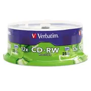 Verbatim CD-rw 700Mb 2X-12x Rewritable Media Disc - 25 Pack Spindle Electronics