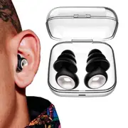 Ear Plugs Reusable Soft Comfortable Earplugs for Noise Reduction Sleeping Travel Work Studying-Black