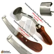 Farrier Hoof Knife Left Hand Horse Swiss Hooves Knife Oval Shape Goat Sheep Care