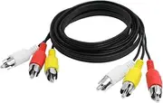 Ruilogod Triple 3 Male RCA Composite Audio Video DVD TV AV Cable 1.4M