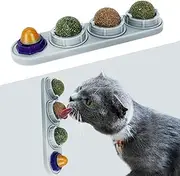 NewPearl Catnip Ball for Cats Wall, 4 Pack Catnip Toys, Edible Kitty Toys, Extra Cat Energy Ball for Cats Lick, Healthy Kitten Teeth Cleaning Dental Chew Toys