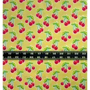 Waverly Inspirations Cotton Fabric Red Cherries White Polka Dots Yellow 1 Yard