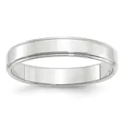 10K White Gold 4mm Flat with Step Edge Band Ring