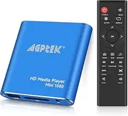 HD Media Player, AGPtek Mini 1080p Full-HD Ultra HDMI Digital Media Player with Remote Control for -MKV/RM- HDD USB Drives and SD Cards (Blue)