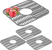 4 PCS Sink Protectors for Kitchen, 13.58×11.61 in,Dish Rack, Protect Sink from Stains, Damage, Scratches, Dishwasher Safe Grid, Mat, for Kitchen(Grey)