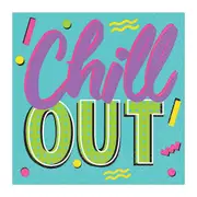 Awesome 80's Chill Out Small Paper Napkins / Serviettes (Pack of 16)