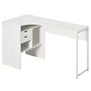 Corner Computer Desk L-Shaped Workstation with Storage Shelf Drawer for Home Off