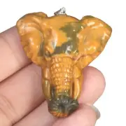 1.85" Natural Pietersite Crystal Hand Carved elephant Head Pendant #37D67
