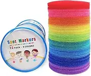 Aaskuu Carpet Spots Markers, Sit Circles Spot Dots for Teachers and Kids, 4 Inch 72 Pack, Flexible Floor Classroom Seating Rug Mats for Preschool Kindergarten Organization