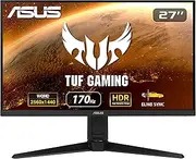 ASUS VG27AQL1A TUF Gaming Monitor 27 inch WQHD (2560x1440), IPS,170Hz (Above 144Hz), ELMB SYNC, Adaptive-sync, G-Sync Compatible Ready, 1ms (MPRT), 130 Percent RGB, HDR, Black