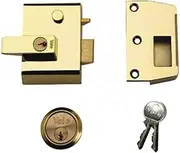Yale P-2-BLX-PB-40 Double Locking Nightlatch, High Security can be Locked from Inside with Key, Brasslux, 40 mm