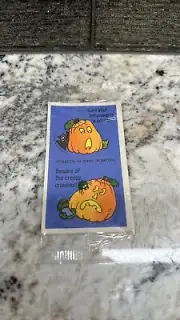 Vintage scratch n’ sniff jack o’lantern pumpkin stickers, new, halloween, 1985