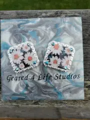 Daisy Design Custom Conchos, Floral screwback leather Geared 4 Life Conchos