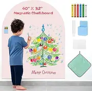 Magnetic Wall Decal for Kids, 40"x32" Arch Chalkboard, Self-Adhesive Sticker Board With 6 Dustless Chalks, Chalk Holder, Wipe Cloth, Wallpaper for Playroom, Home