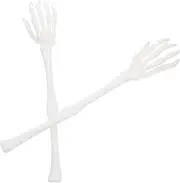 Alipis Halloween Skeleton Hand Salad Fork White 1 Pair Realistic Skeleton Hand Decor Party Supplies Horror Props