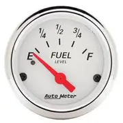 Autometer Arctic White Fuel Level Gauge Electric - 240 - 33 Ohm, 2 1/16 Inch, Short Sweep, AU1317