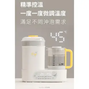 【Piyo Piyo 黃色小鴨】多功能調乳消毒鍋(蒸氣消毒鍋 調乳器 溫奶器 二合一 精準控溫 小體積 大容量)