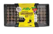 JIFFY SEED STARTING KIT 72 expanding Peat Pellet, Greenhouse seedling nursing