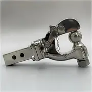 Camper Accessories Trailer Pintle Hook Mounting Plate for 2" Receiver Hitch Adapter Mount with Pin Lock Ball Towing Accessories Trailer Hitch Lock(Stainless Steel)