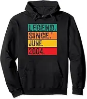 [VidiAmazing] Legend Since June 2004 18 Years Old 18th Birthday Vintage Pullover Hoodie ds1483