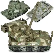 ArtCreativity Diecast Pull Back Tank Set of 3, Military Toys in Camouflage Colors, Army Toys for Boys and Girls With Pullback Motion, Gifts and Party Favors for Kids
