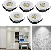 Recessed Ceiling Lights, Pack of 5 * 3W Downlights Spotlight, LED Recessed, Small Cabinet Mini Spot Lamp, Ceiling Downlight Kit, Fixture [Energy Class A+] (White Light)