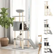 Cat Tree with Sisal Scratching Posts Activity Centre Cream/Light Grey vidaXL