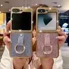 For Samsung Galaxy Z Flip6 Flip5 Flip4 Bling Diamond ShockProof Ring Case Cover