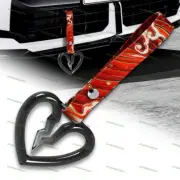Black Crystal S Broken Heart JDM Ring Tsurikawa Car Handle Strap -RD Waves Nylon