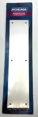 SCHLAGE PUSH PLATE 3 1/2 " X 15" SATIN ALUMINUM C8200PA
