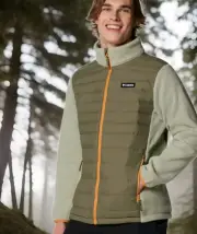 Mens Columbia Juniper Peak Hybrid 590 TURBO DOWN PUFFER Jacket Large Stone Green